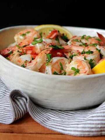 a bowl of Keto Paleo Shrimp Scampi