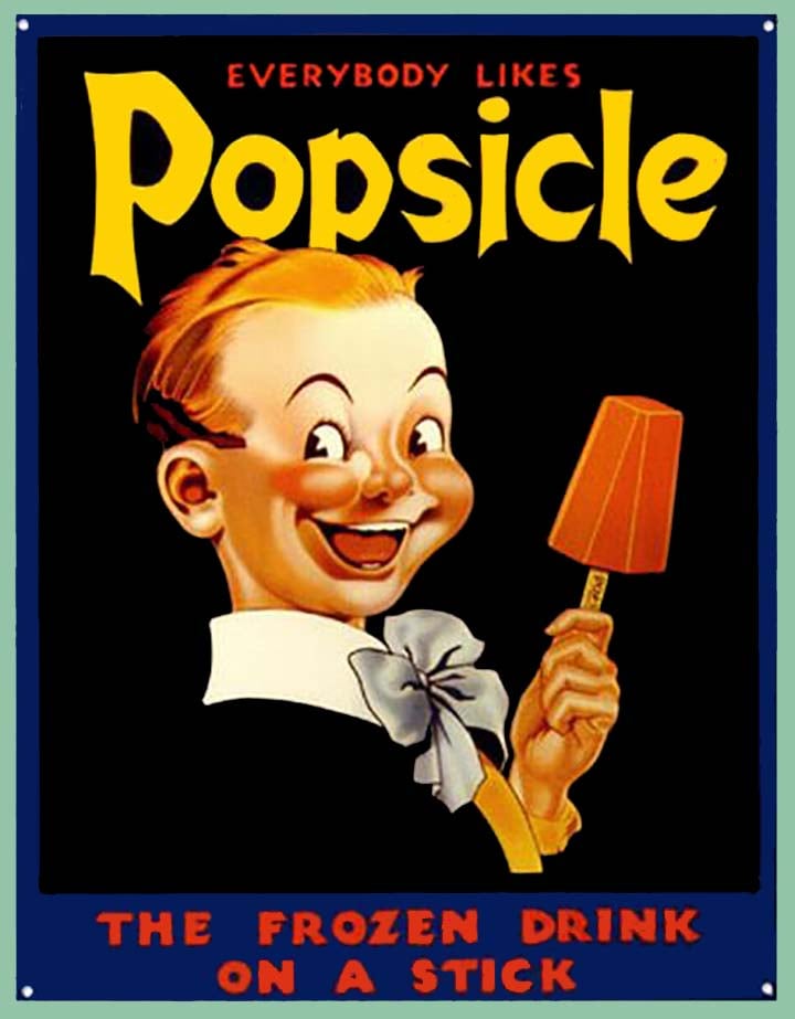 an old timey poster for popsicles