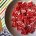 a gray bowl filled with sugar-free gum drops