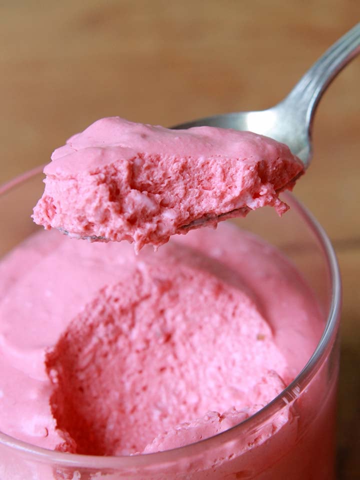 a spoonful of Keto Raspberry Mousse
