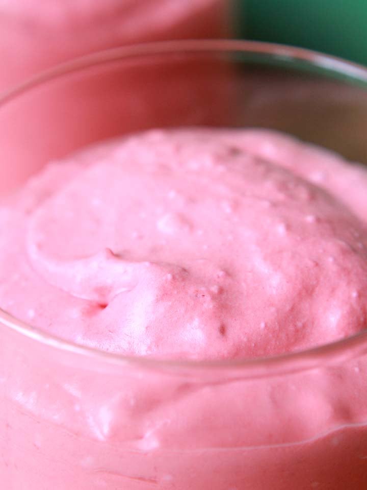 close up of Keto Raspberry Mousse