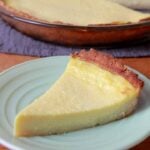 Keto Egg Custard Pie with a slice taken out