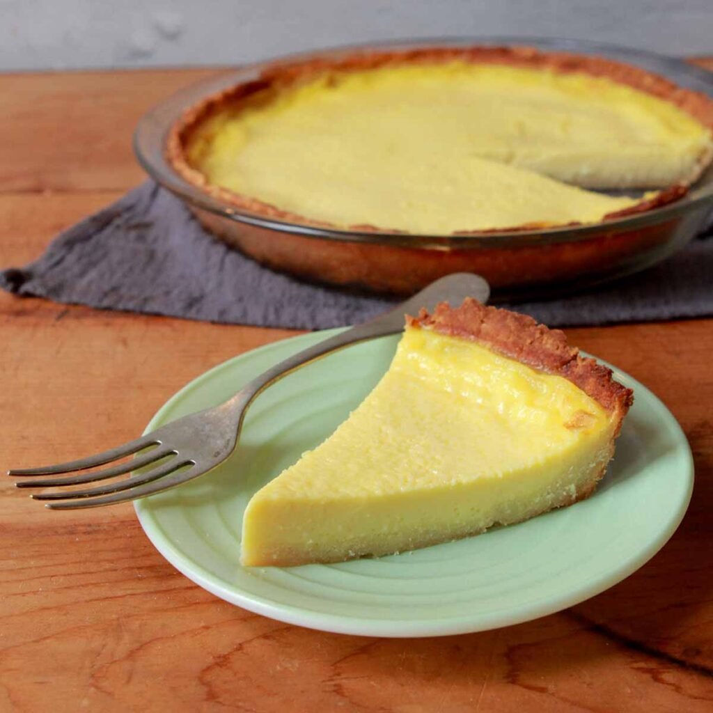 a slice of Keto Egg Custard Pie