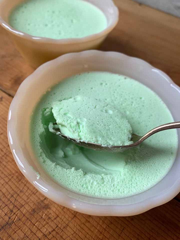 a spoonful of Keto Key Lime Jello Whips