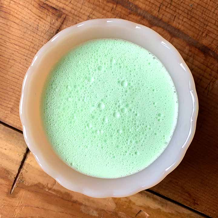 a top down view of a lime cheesecake whip