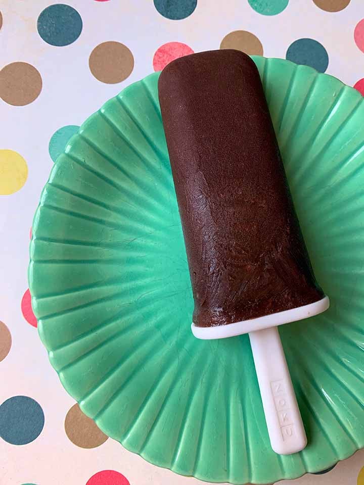 a Sugar-Free Fudgesicle on a green plate