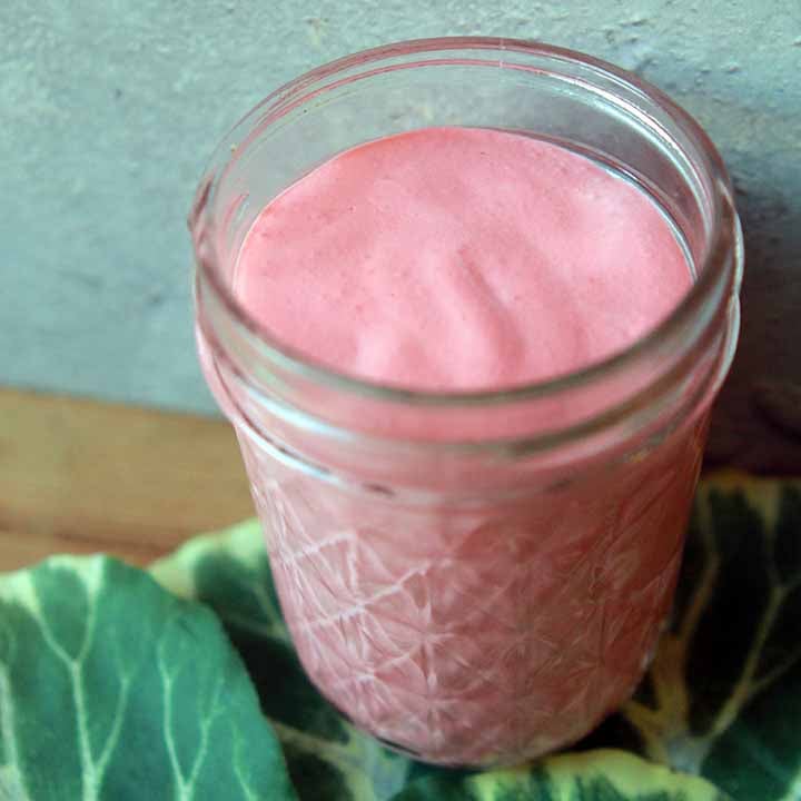 a glass jar filled with Jello whip