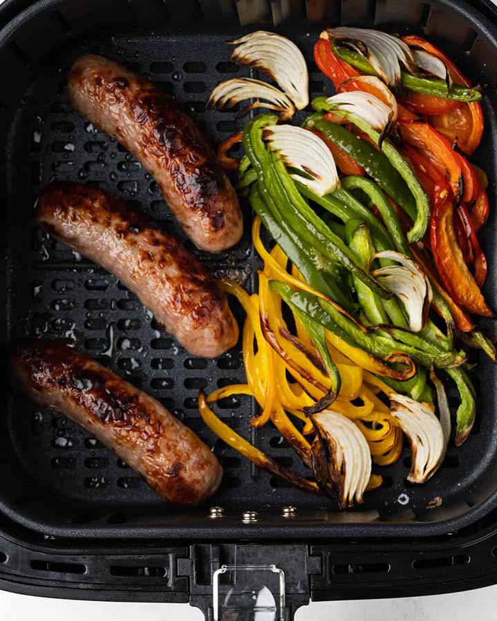 Brats with Onions and Peppers