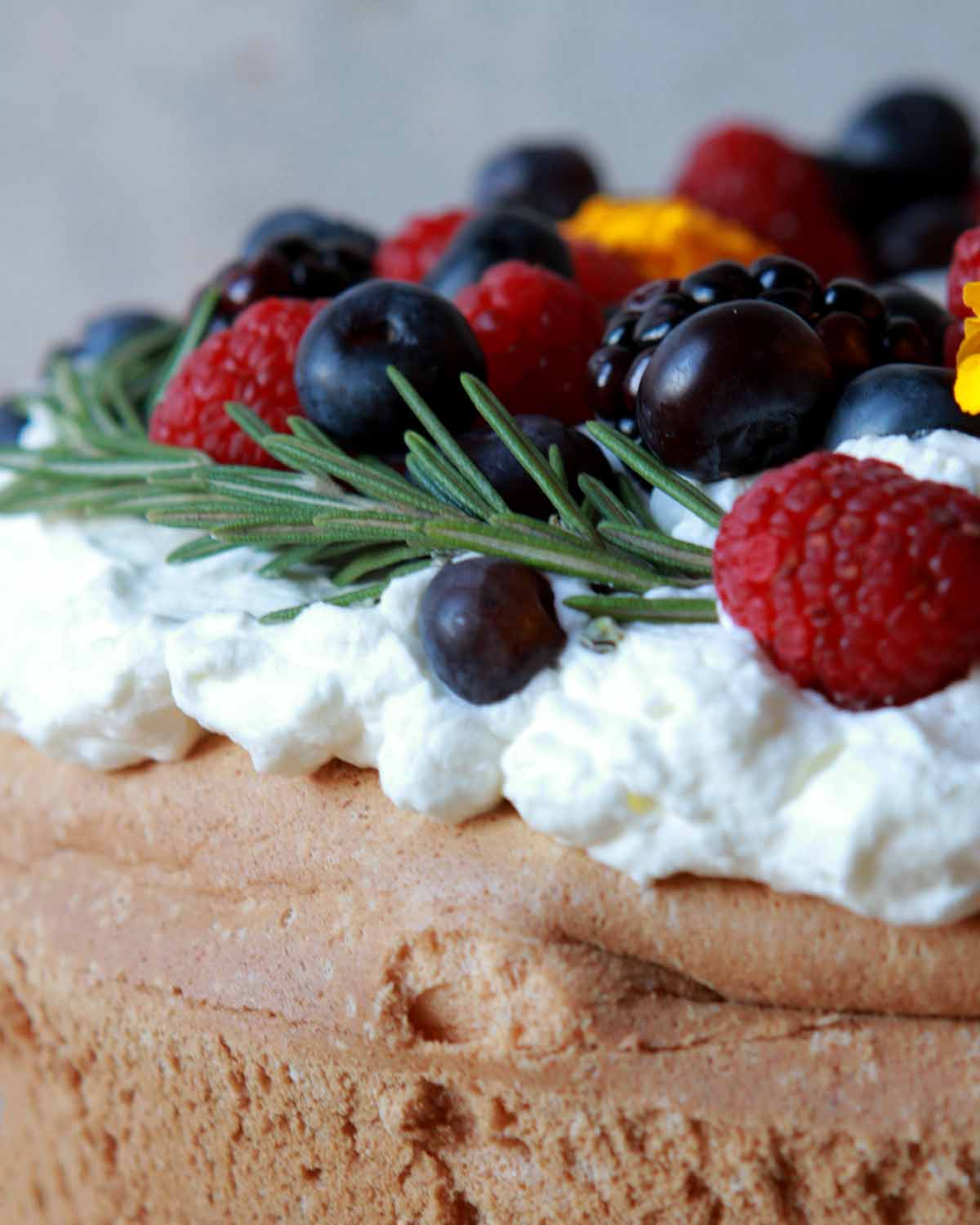 a close up on a low carb sponge cake