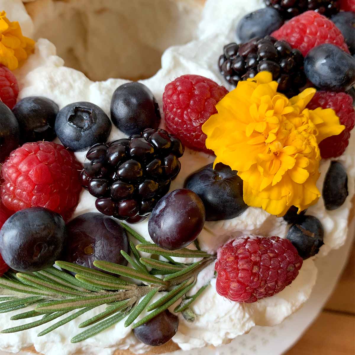 a close up of the top of a Keto sponge cake