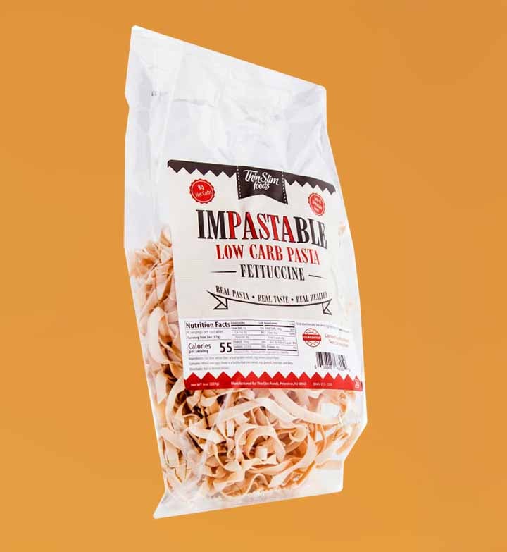 a bag of ImPASTAble Fettuccine Noodles