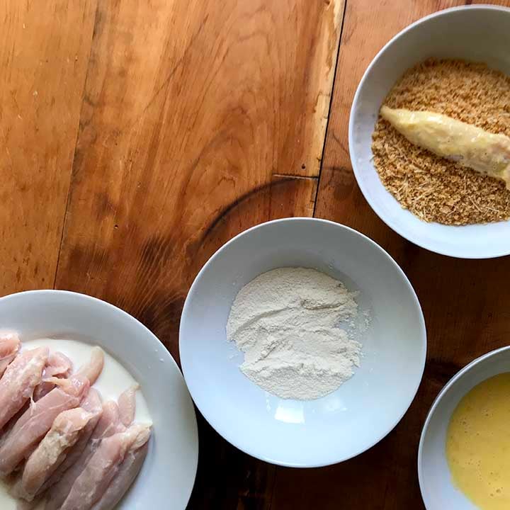 Breading Assembly Line for Keto Chicken Strips
