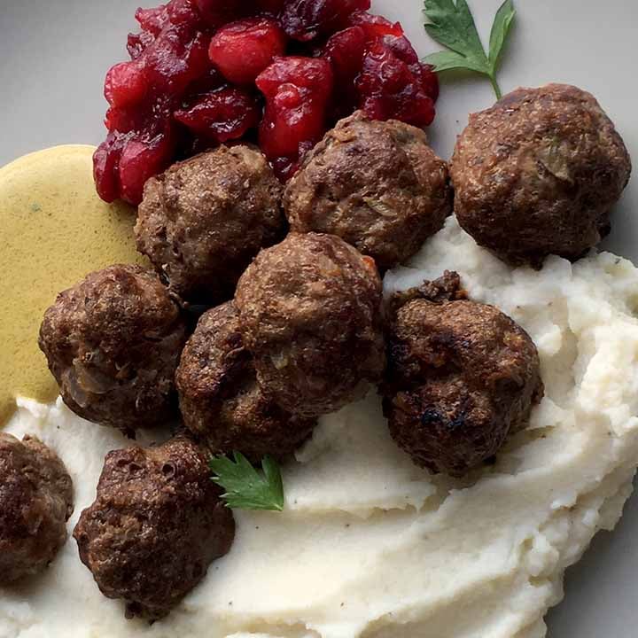 low carb Swedish Meatballs on a plate