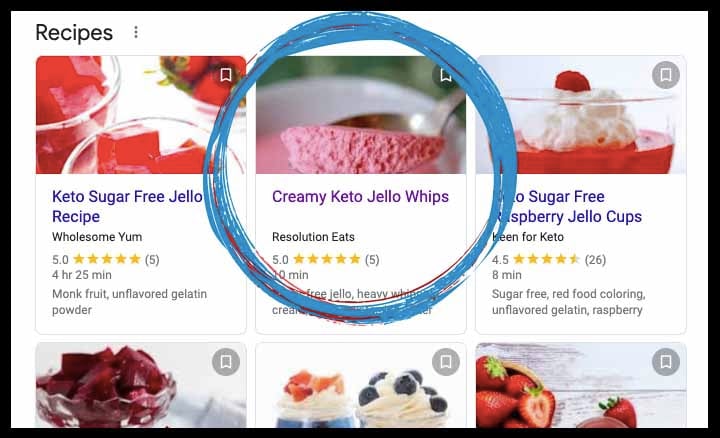 Google Results for Keto Jello