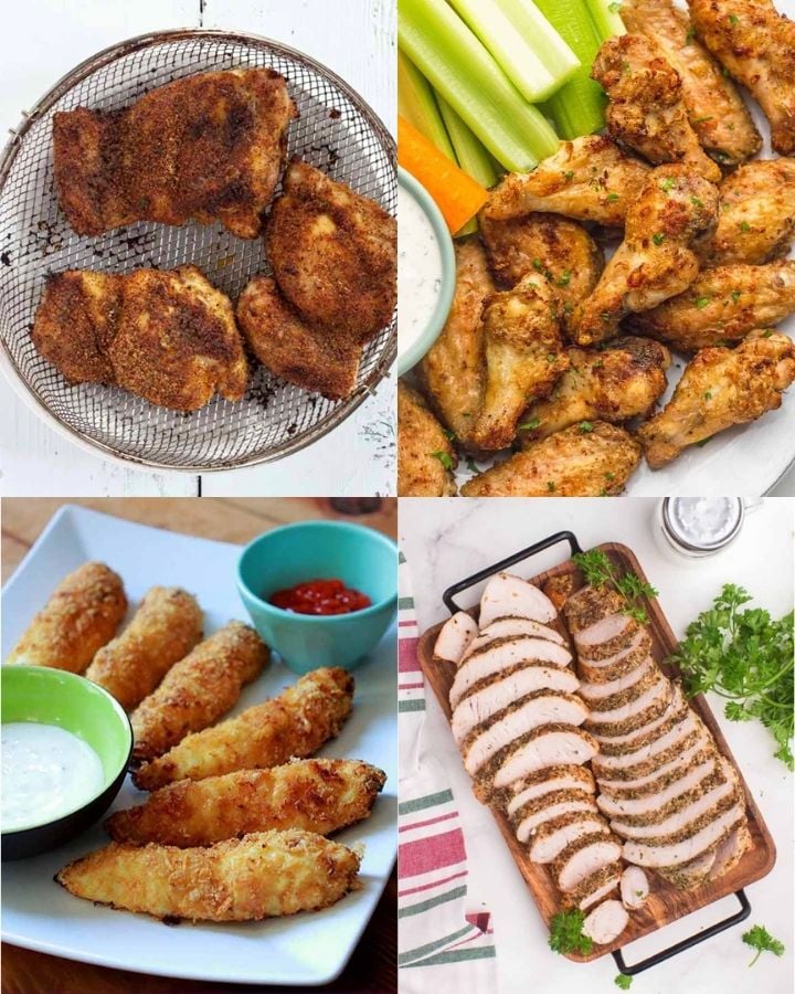 a collage of poultry recipes
