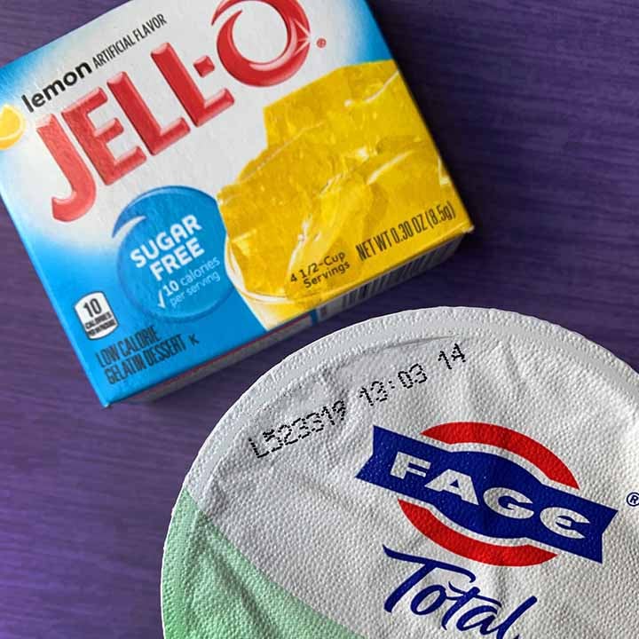 a box of Sugar Free Jello and some Fage Greek Yogurt