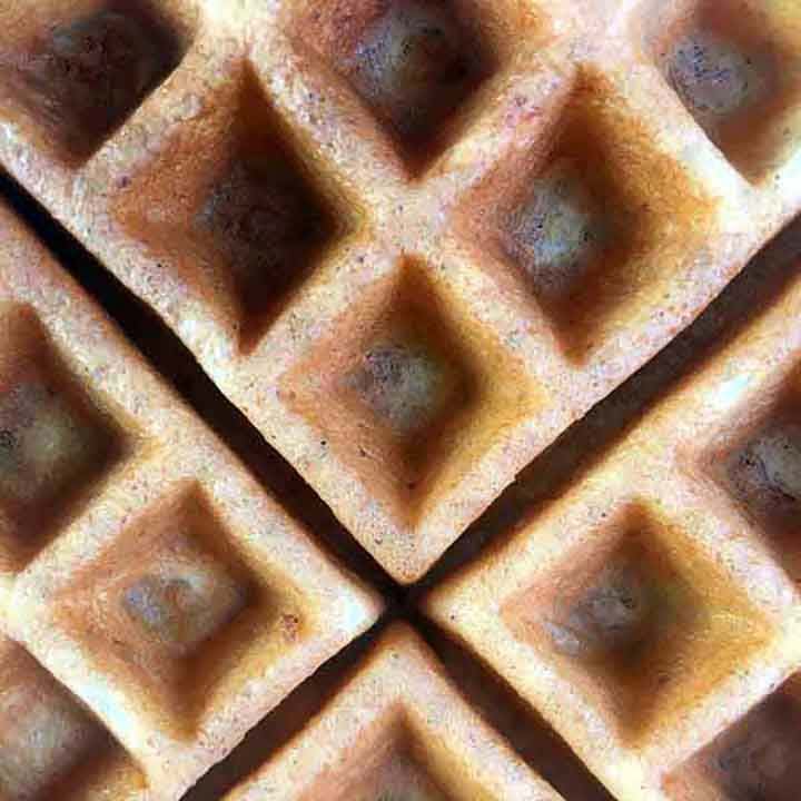 a close up of a sugar free waffle