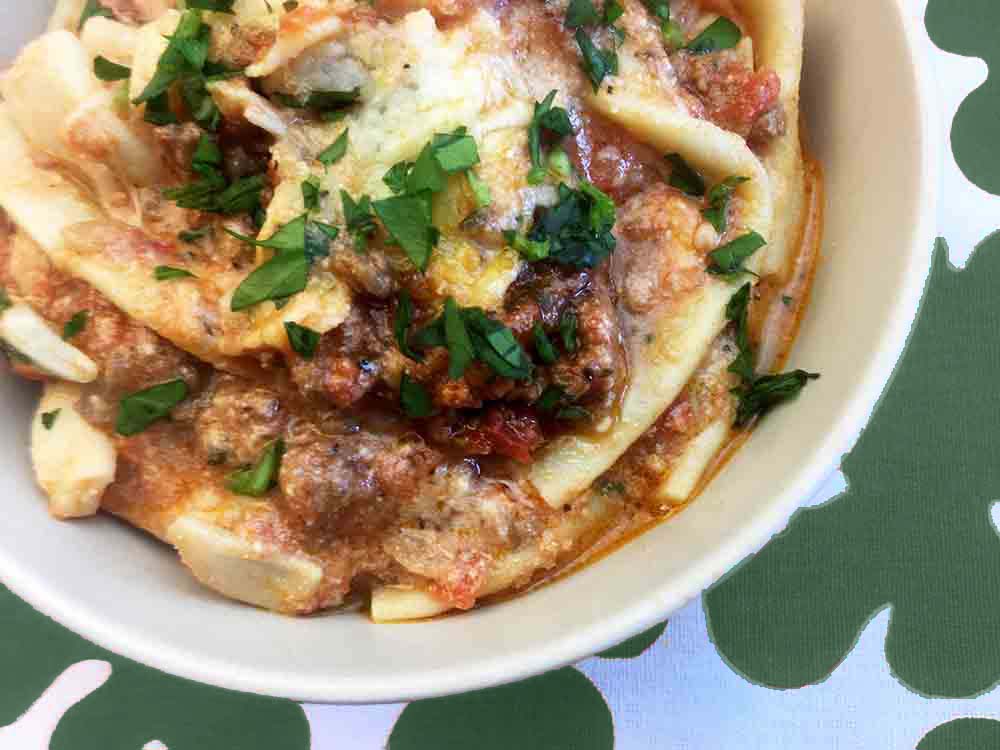 a close up of Keto Bake Ziti