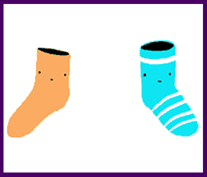 a gif of two socks that are in love