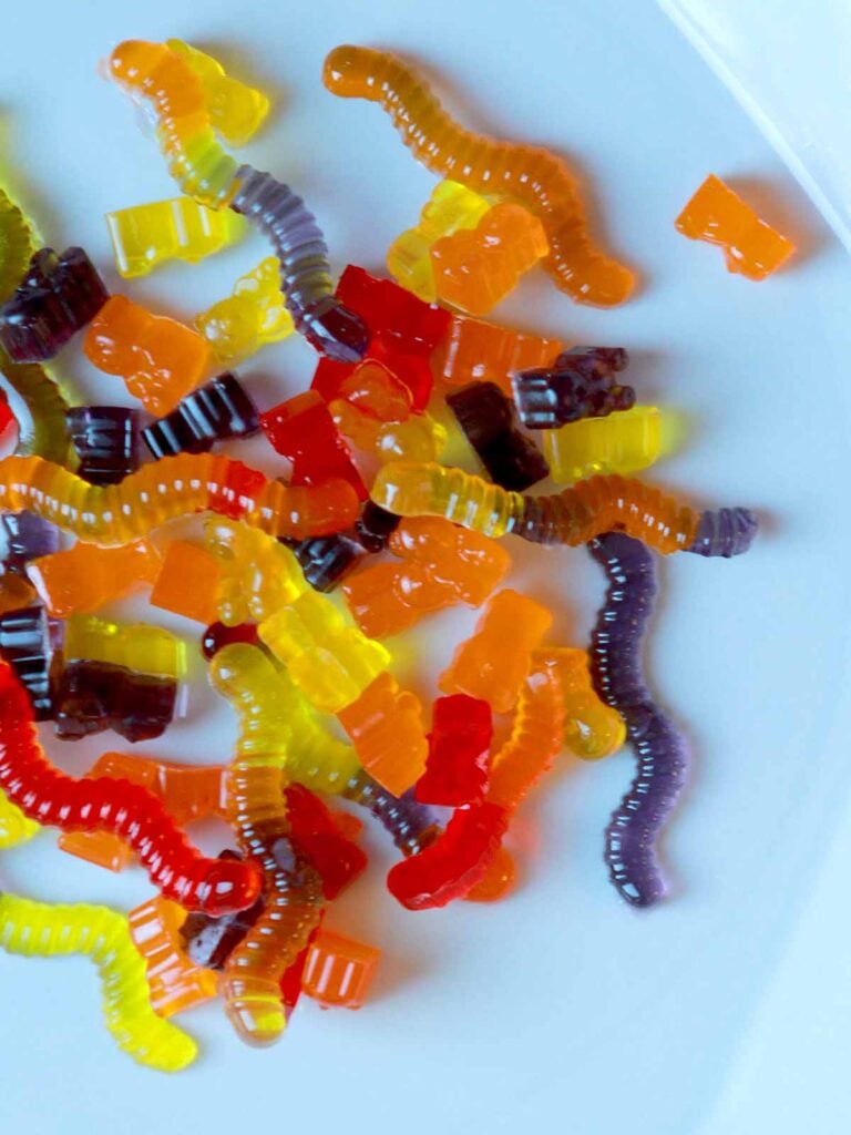 a plate of sugar-free gummy candy