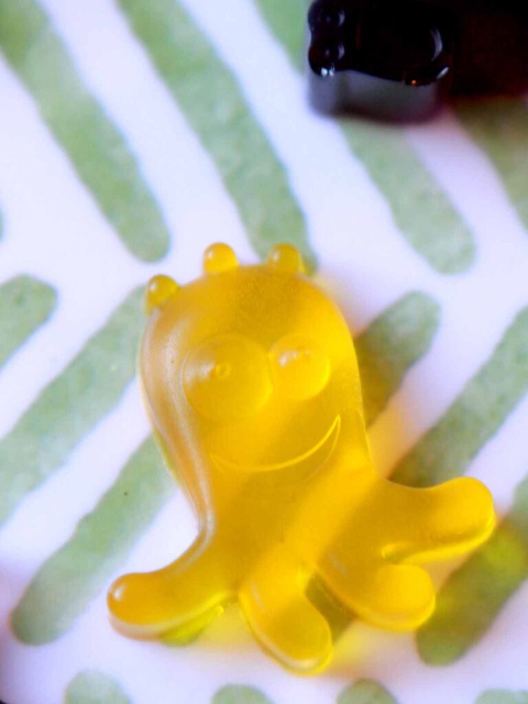 a yellow sugar=free gummy candy