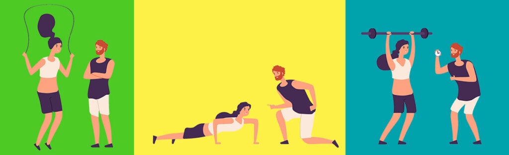 Illustration of people exercising and learning how to get into Ketosis in 24 hours