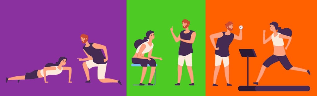 illustration of people exercising