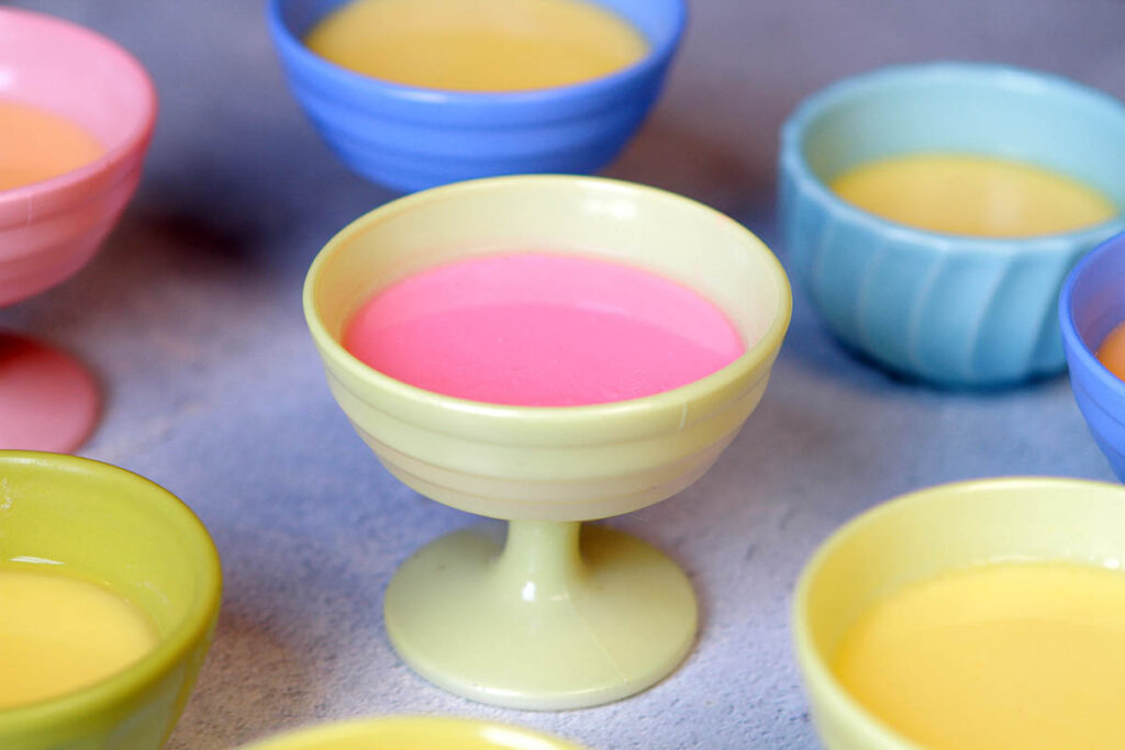 a yellow custard cup filled with low carb yogurt