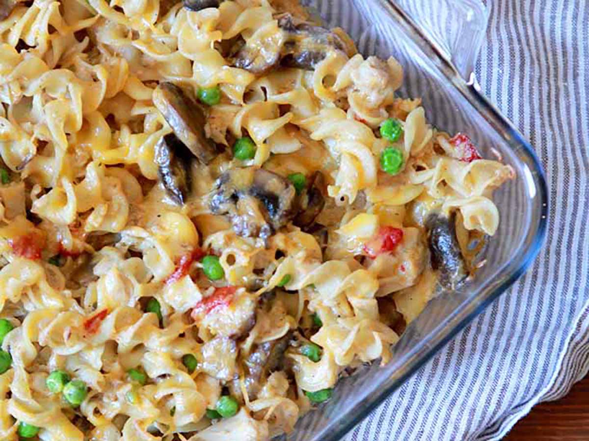 a top down view of Keto Tuna Casserole.