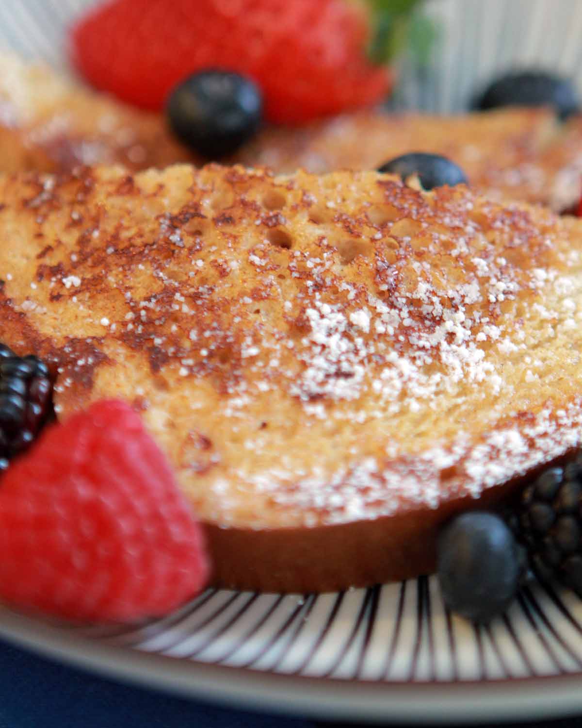 close-up of a plate of Keto French Toast