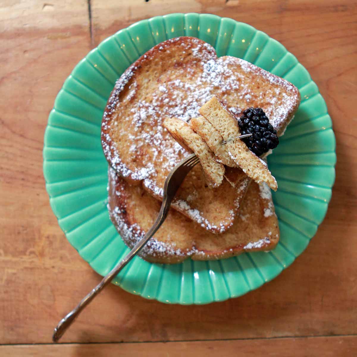 top down view of a plate of gluten-free French Toast