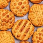 a top down view of almond flour peanut butter cookies